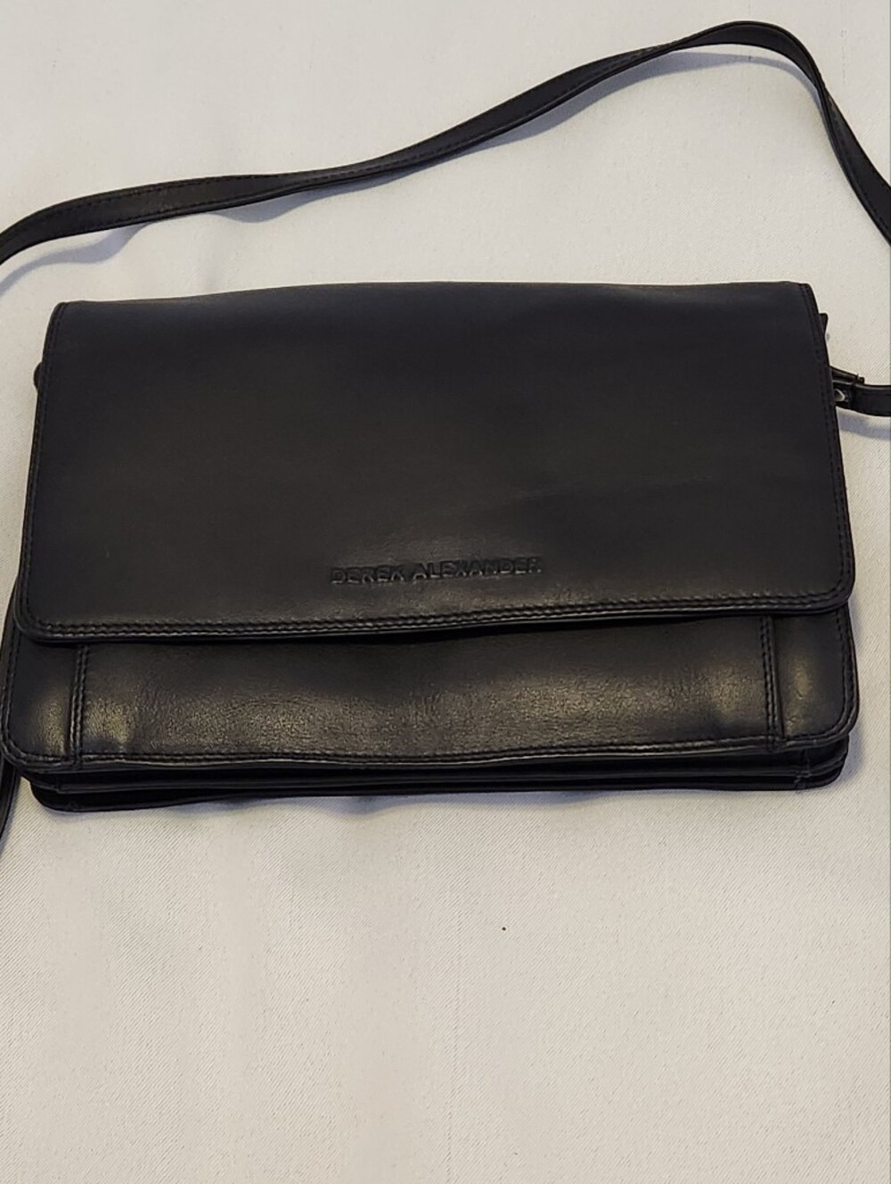 Derek Alexander Crossbody Purse Black Bag Soft Genuine Leather Excellent like nw